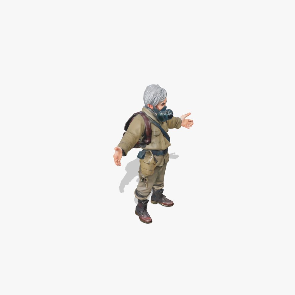 PostApocalyptic Survivor Rigged and Animated Character Model